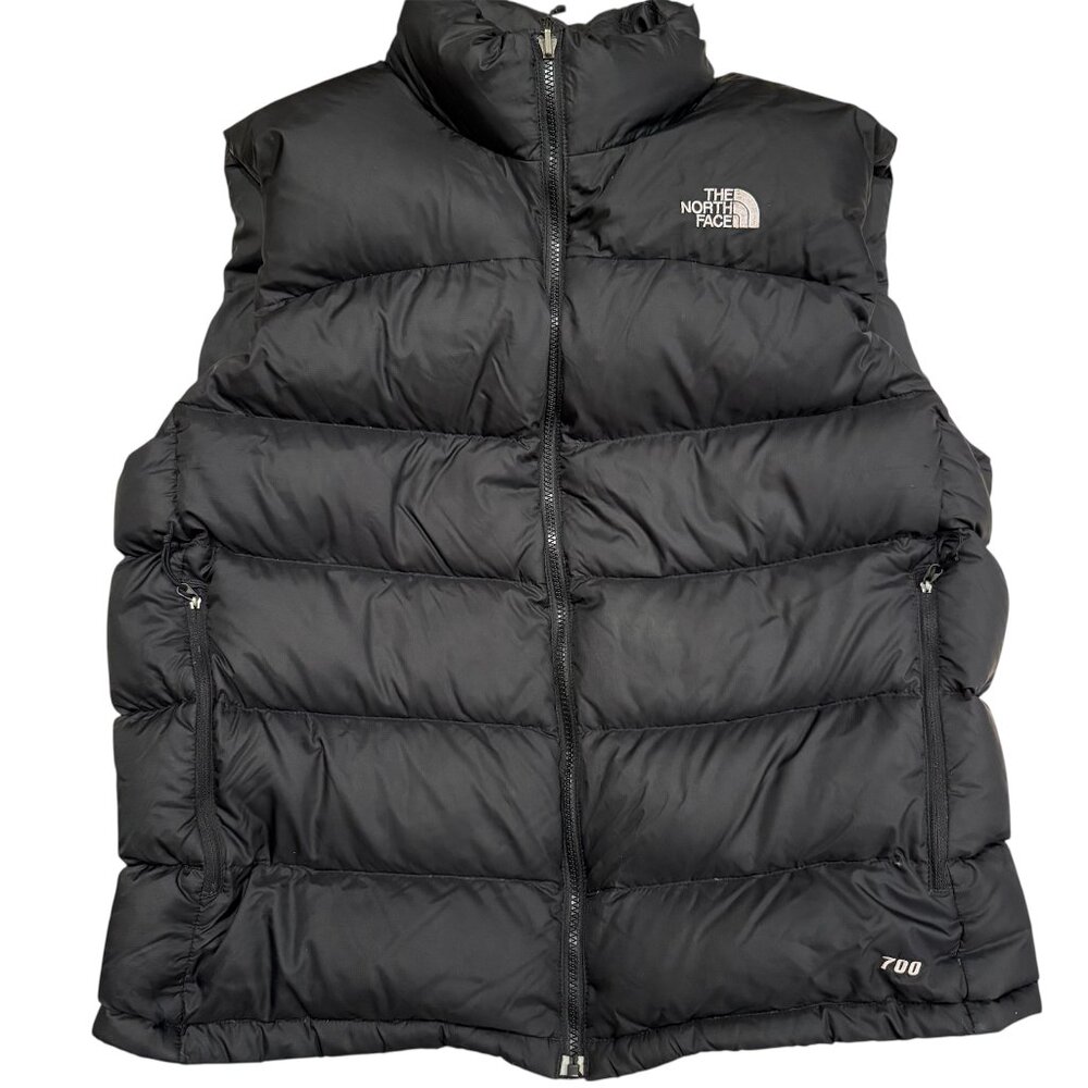 The North Face Vest Mens XL Black Nuptse 700 Down Puffer Insulated Full Zip